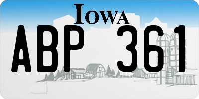 IA license plate ABP361