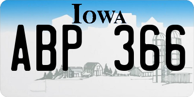 IA license plate ABP366
