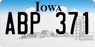 IA license plate ABP371