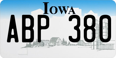 IA license plate ABP380