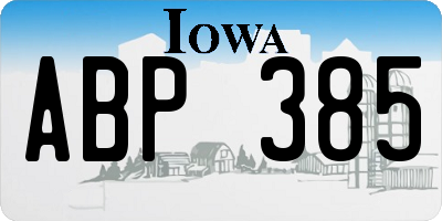 IA license plate ABP385