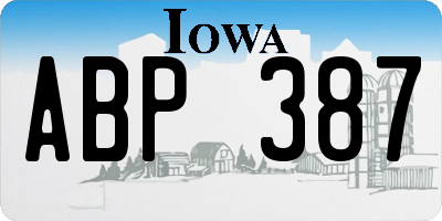 IA license plate ABP387
