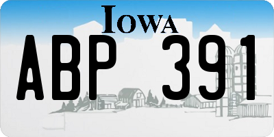 IA license plate ABP391