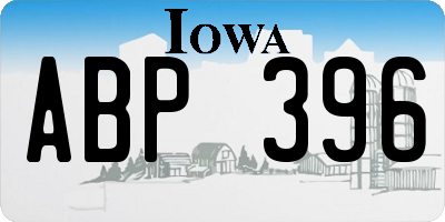 IA license plate ABP396