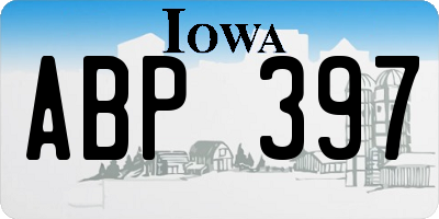 IA license plate ABP397
