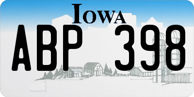 IA license plate ABP398