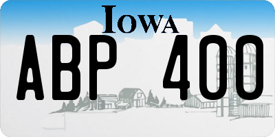 IA license plate ABP400