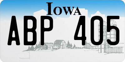 IA license plate ABP405