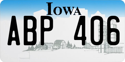 IA license plate ABP406