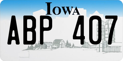 IA license plate ABP407