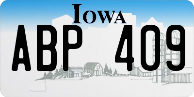 IA license plate ABP409