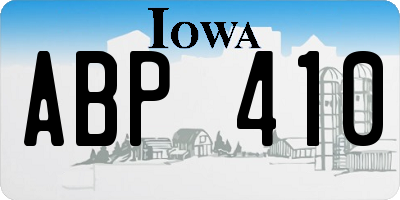 IA license plate ABP410