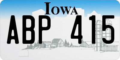 IA license plate ABP415