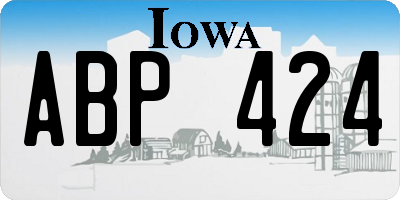 IA license plate ABP424