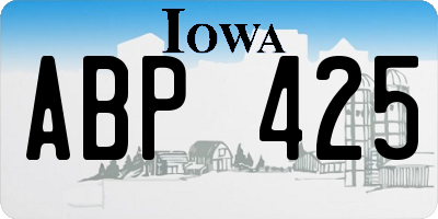 IA license plate ABP425