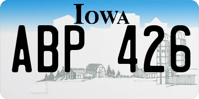 IA license plate ABP426