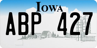 IA license plate ABP427