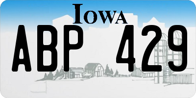 IA license plate ABP429