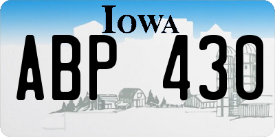 IA license plate ABP430