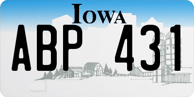 IA license plate ABP431