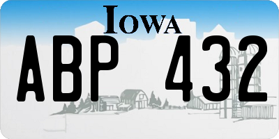 IA license plate ABP432