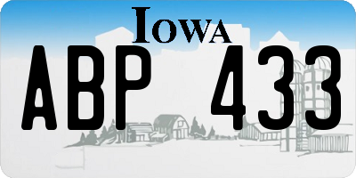 IA license plate ABP433