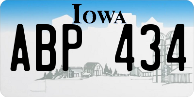 IA license plate ABP434