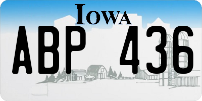 IA license plate ABP436