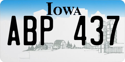 IA license plate ABP437