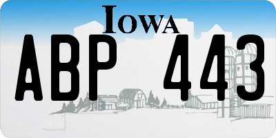 IA license plate ABP443