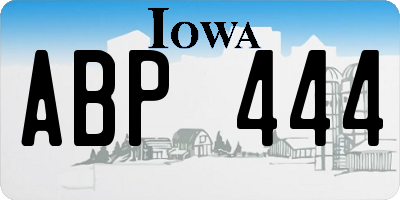 IA license plate ABP444