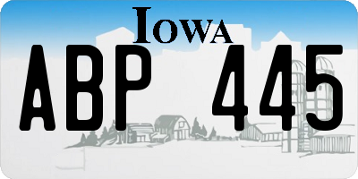 IA license plate ABP445