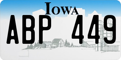 IA license plate ABP449