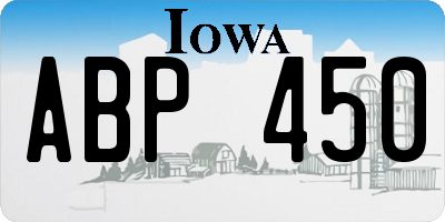 IA license plate ABP450