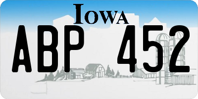IA license plate ABP452