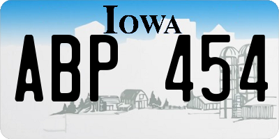 IA license plate ABP454