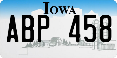 IA license plate ABP458