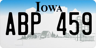 IA license plate ABP459