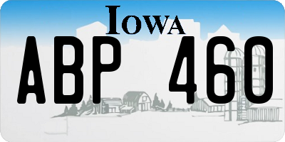 IA license plate ABP460