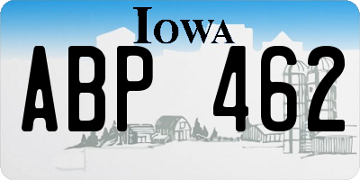 IA license plate ABP462