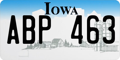 IA license plate ABP463