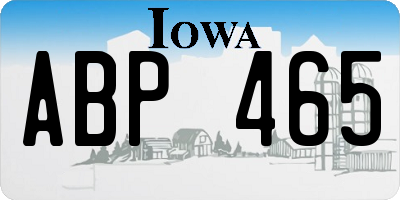 IA license plate ABP465