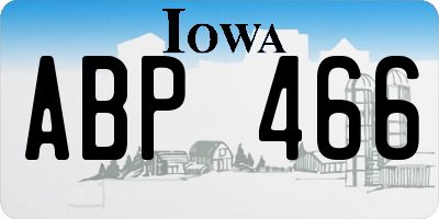 IA license plate ABP466