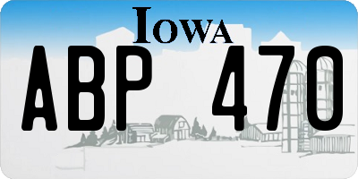 IA license plate ABP470