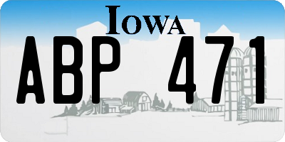 IA license plate ABP471