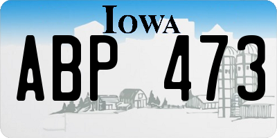 IA license plate ABP473