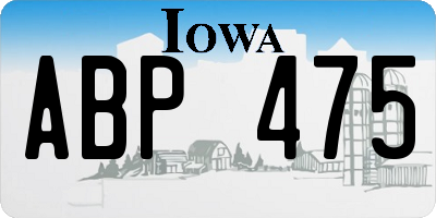 IA license plate ABP475