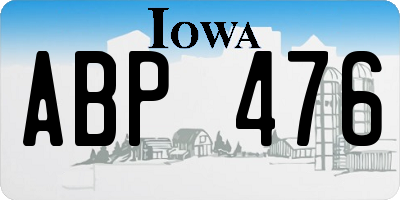 IA license plate ABP476