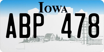 IA license plate ABP478