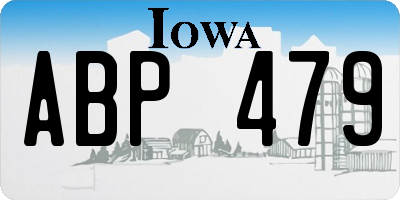 IA license plate ABP479